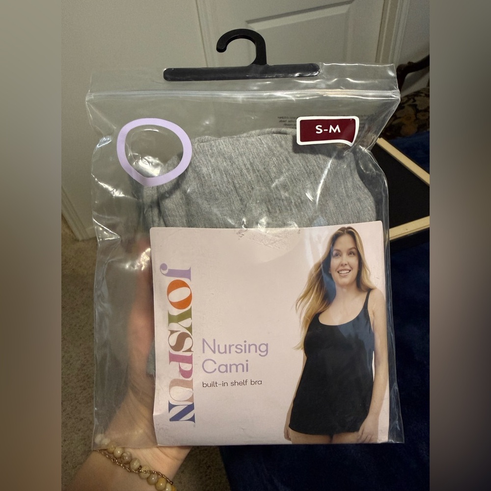 Joyspun Nursing Cami with Built-In Shelf Bra - Gray